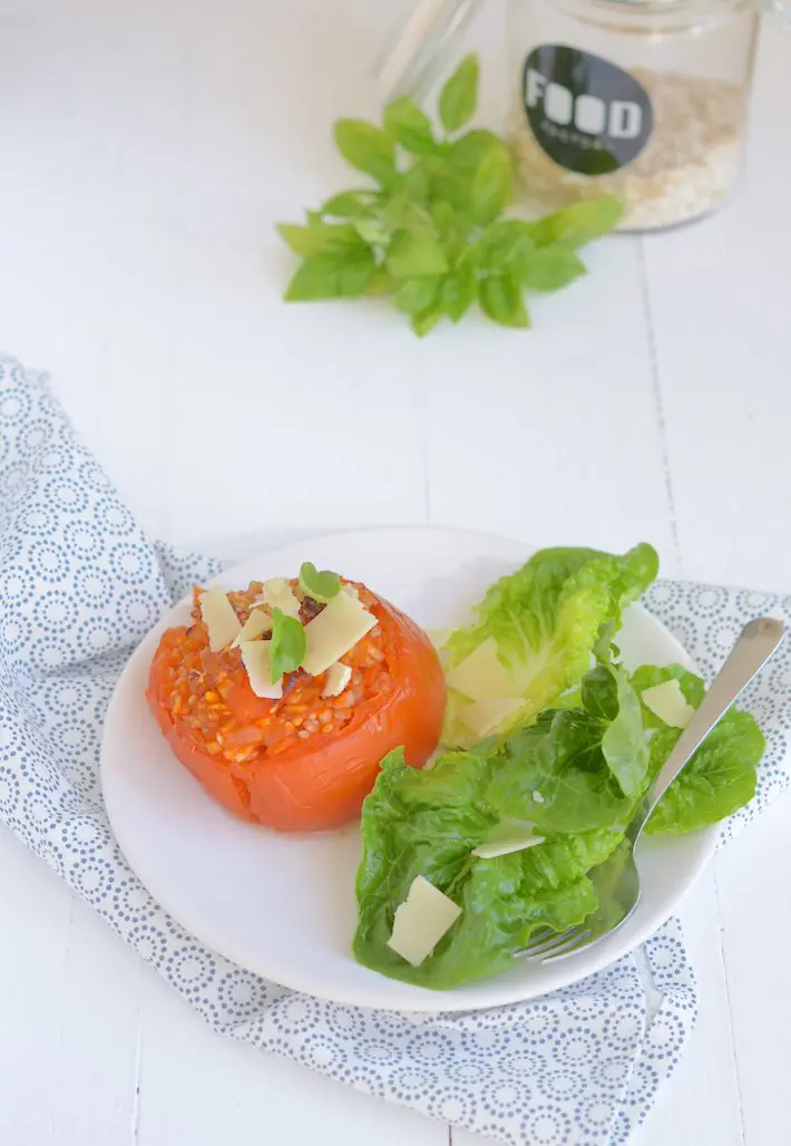 Gevulde tomaten met risotto