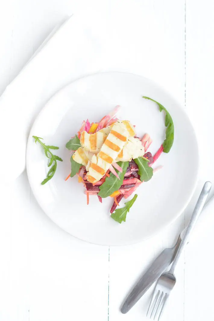 bietensalade met halloumi-