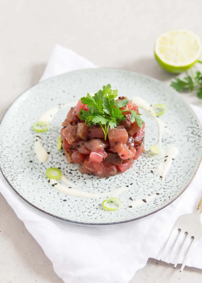 tonijntartaar met wasabi mayonaise