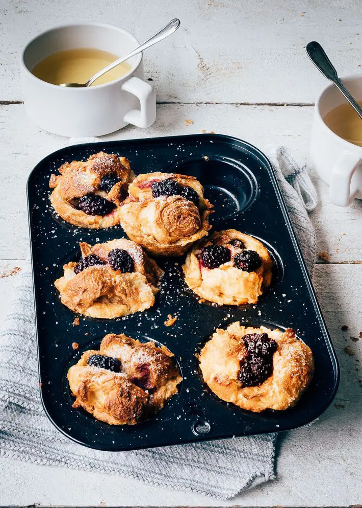 Croissant muffins - recepten met bramen - Kerstontbijt ideeën