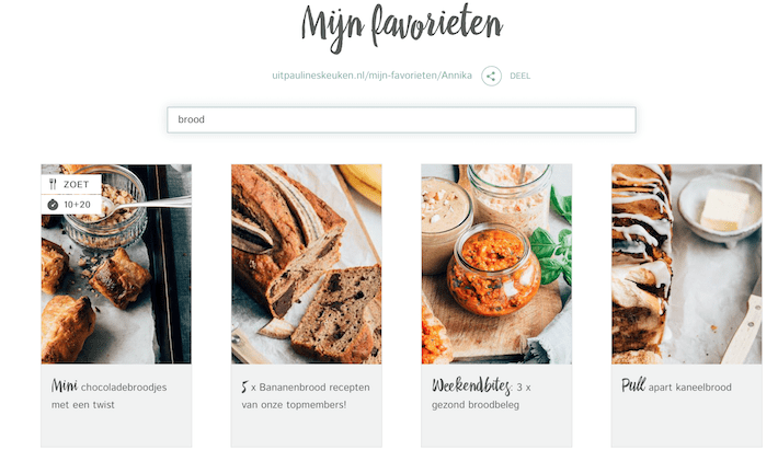 Zoekfunctie favorieten