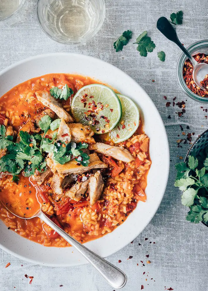 Rode curry rijstsoep