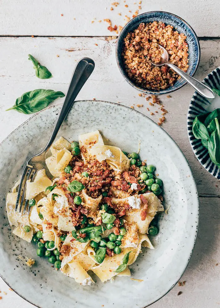 Pappardelle met pangrattato