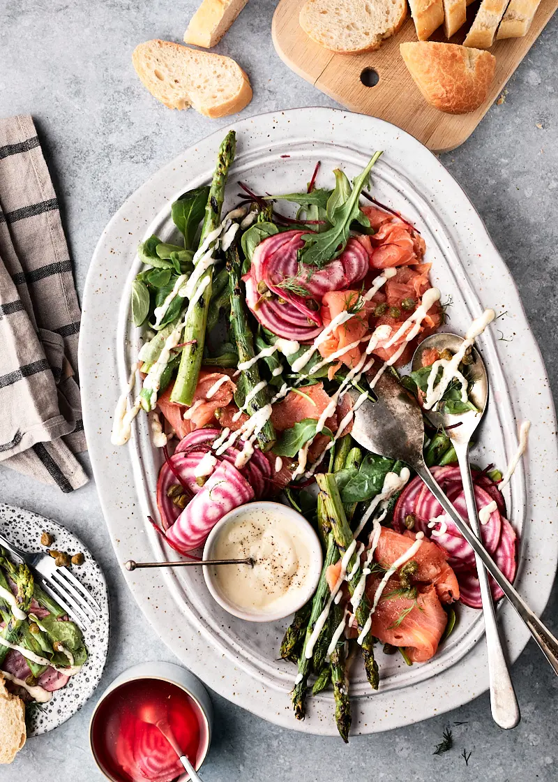 Salade met gerookte zalm