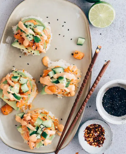 Crispy sushi bites