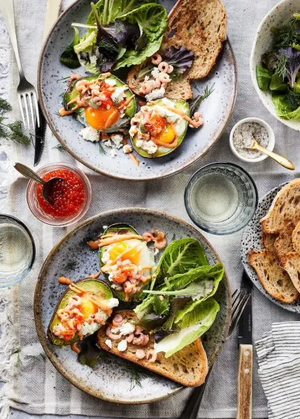 Gevulde avocado met garnalen