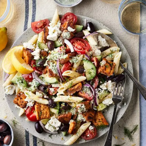 Griekse pasta salade