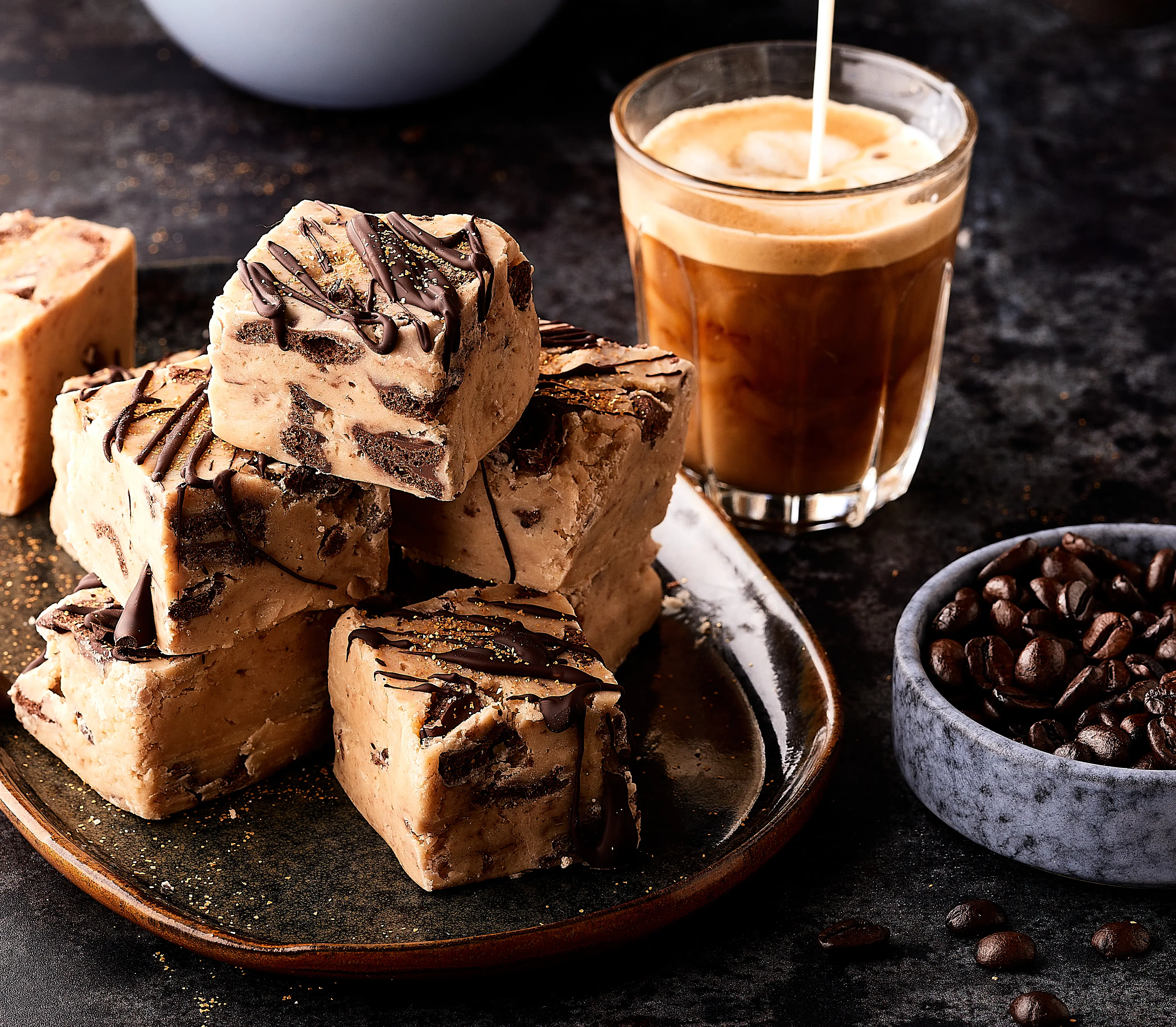 Koffie fudge met chocodrizzle