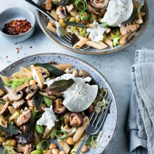 Pasta met burrata - verschil tussen mozzarella