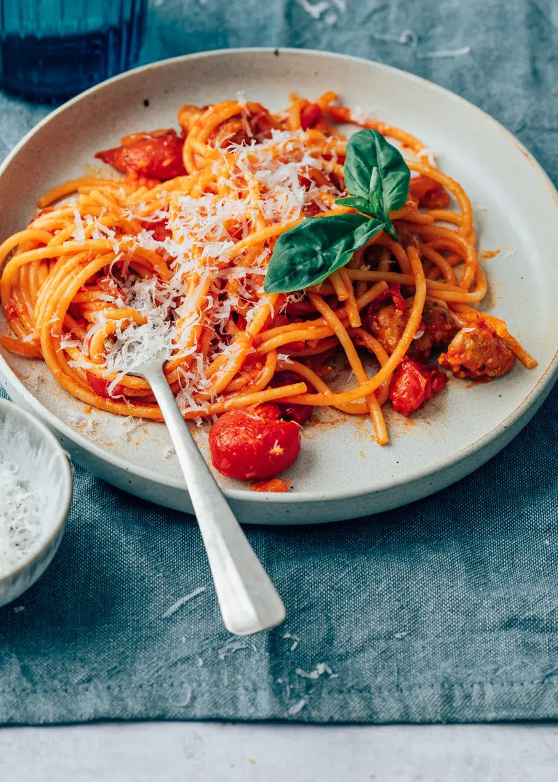 Pasta met worst