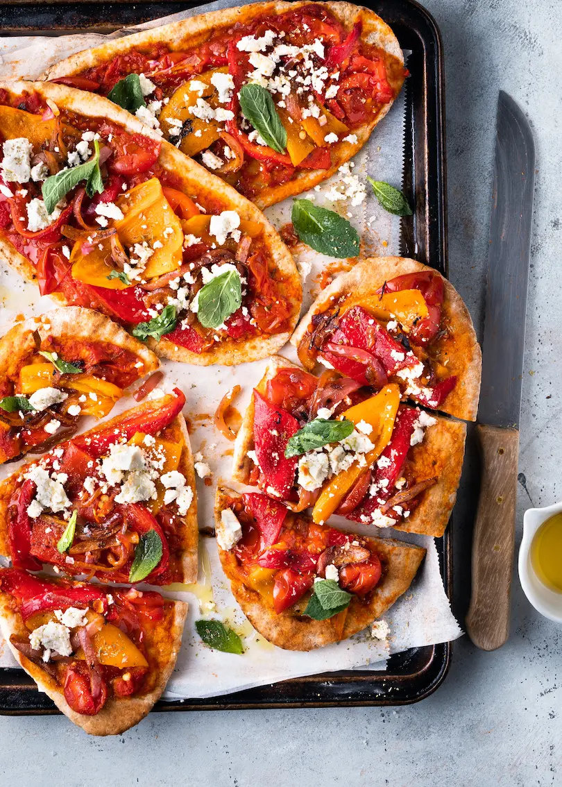 Platbrood pizza met groente