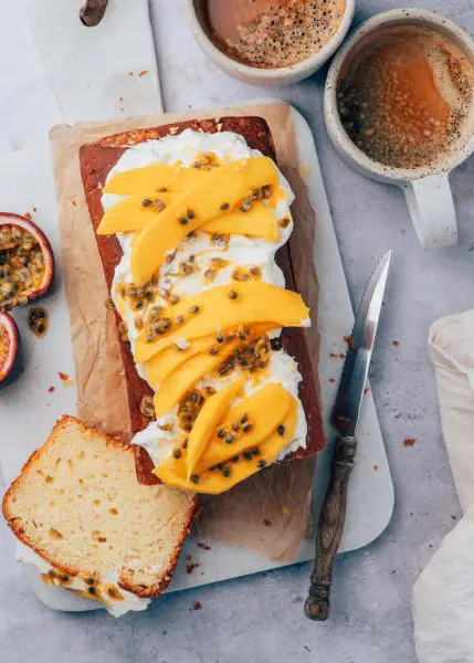 Mangocake met passievrucht