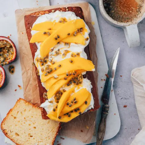 Mangocake met passievrucht