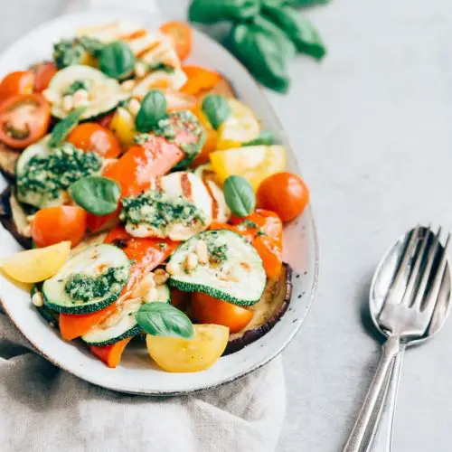 gegrilde groente met halloumi