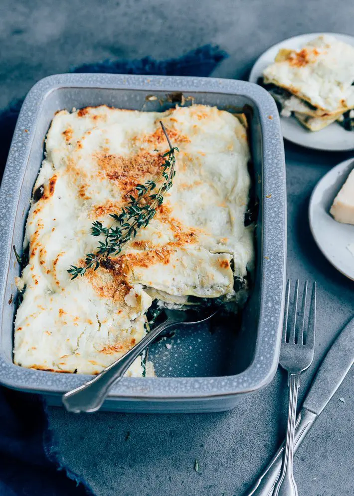 Paddenstoelen lasagne met ricotta