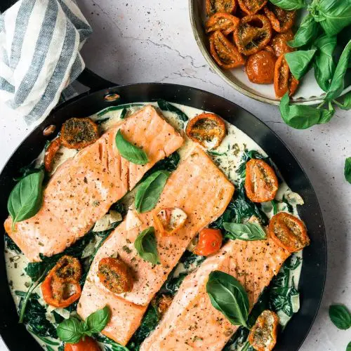 zalm in roomsaus