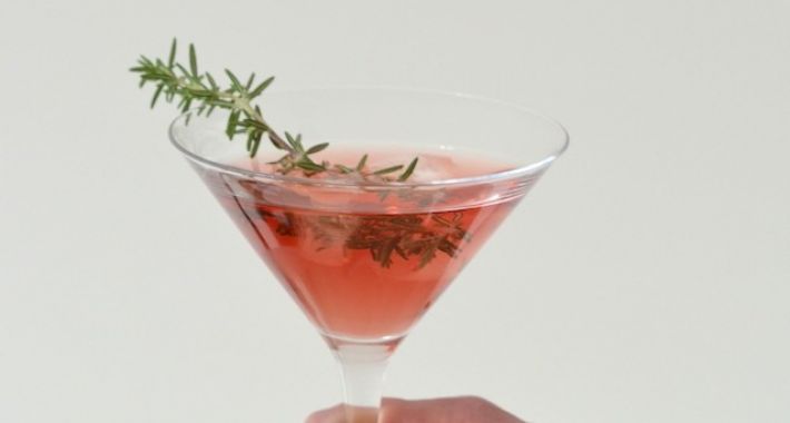 Winter cocktail met cranberrysap