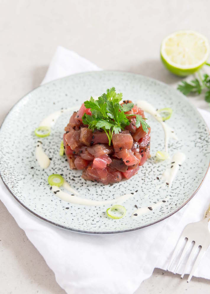 tonijntartaar met wasabi mayonaise