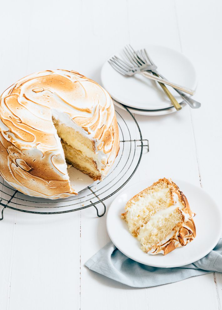 Citroen meringue cake
