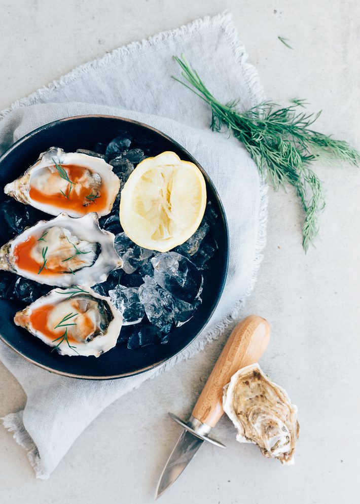 Bloody mary oesters