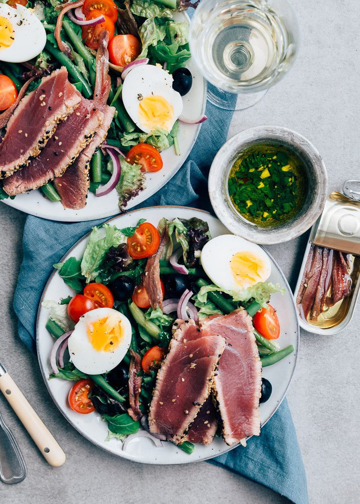 Salade Niçoise met gegrilde tonijn