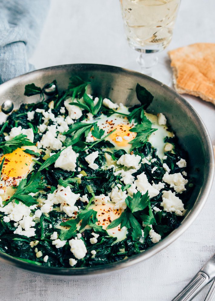 shakshuka met spinazie