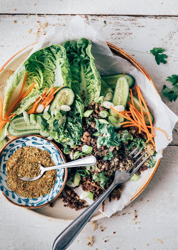 Aziatische larb salade met quinoa