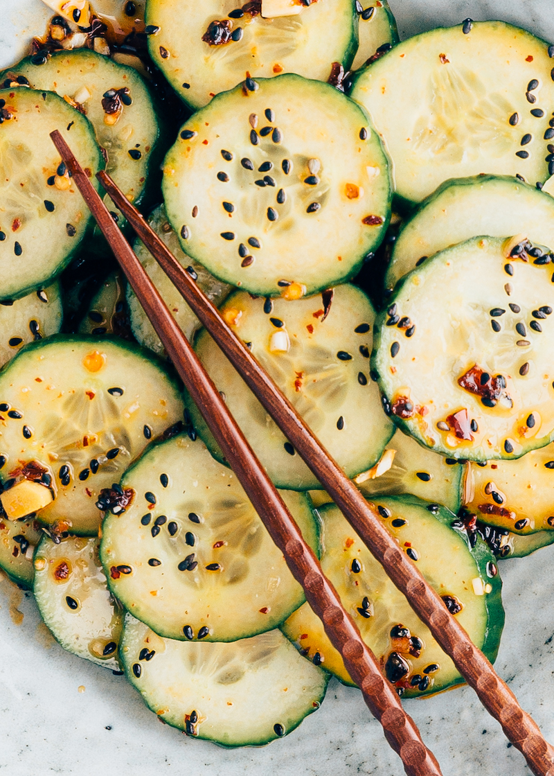 Aziatische komkommersalade