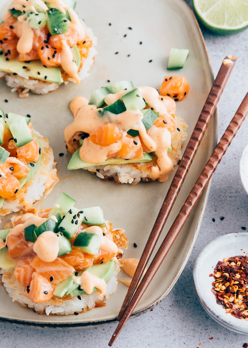 Crispy sushi bites