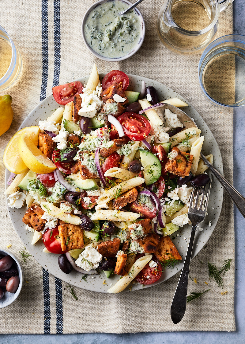 Griekse pasta salade