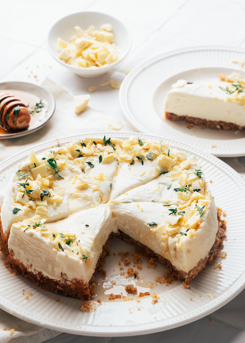 Witte chocolade cheesecake