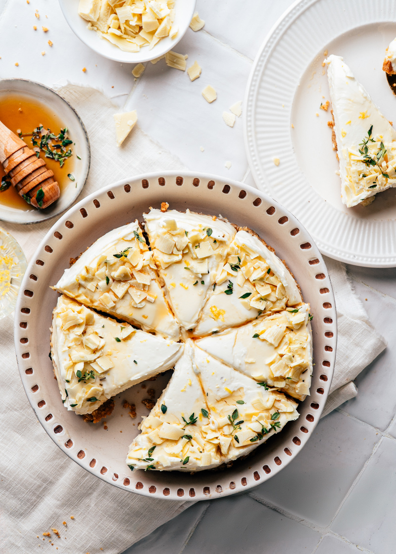 Witte chocolade cheesecake