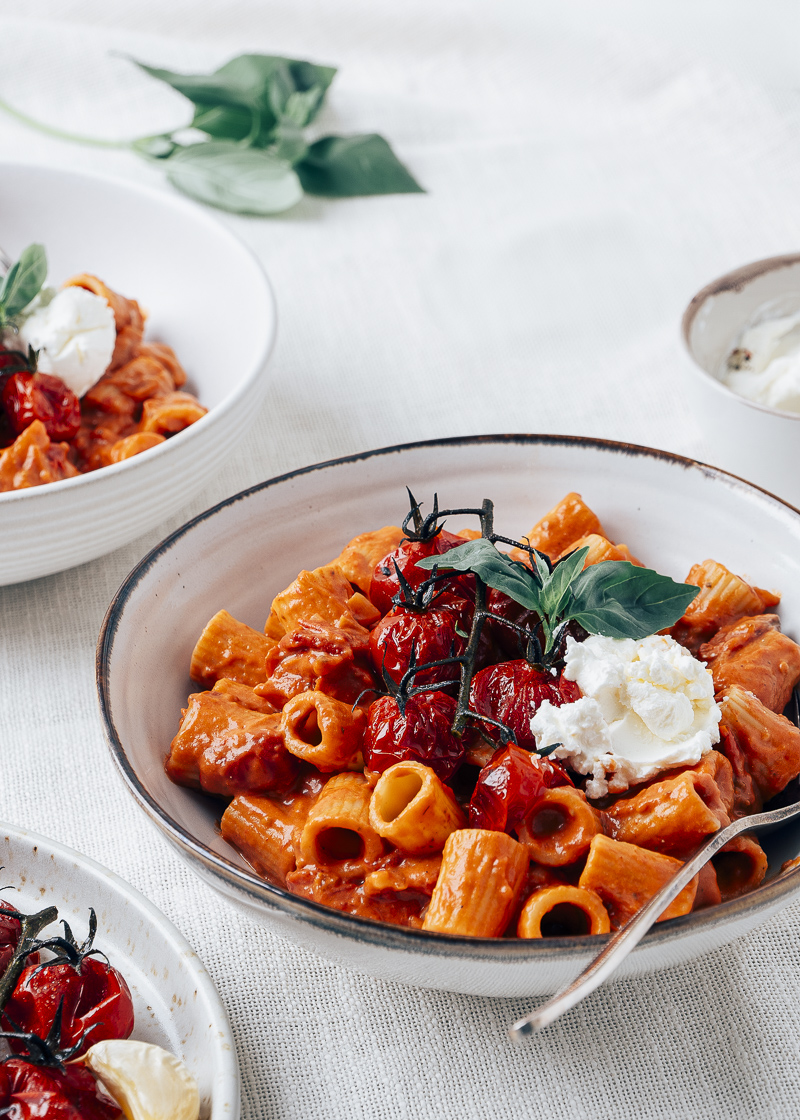 Rigatoni met tomaat mascarponesaus