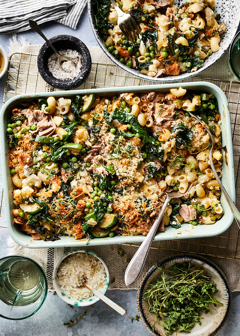 Ovenschotel met tonijn en pasta