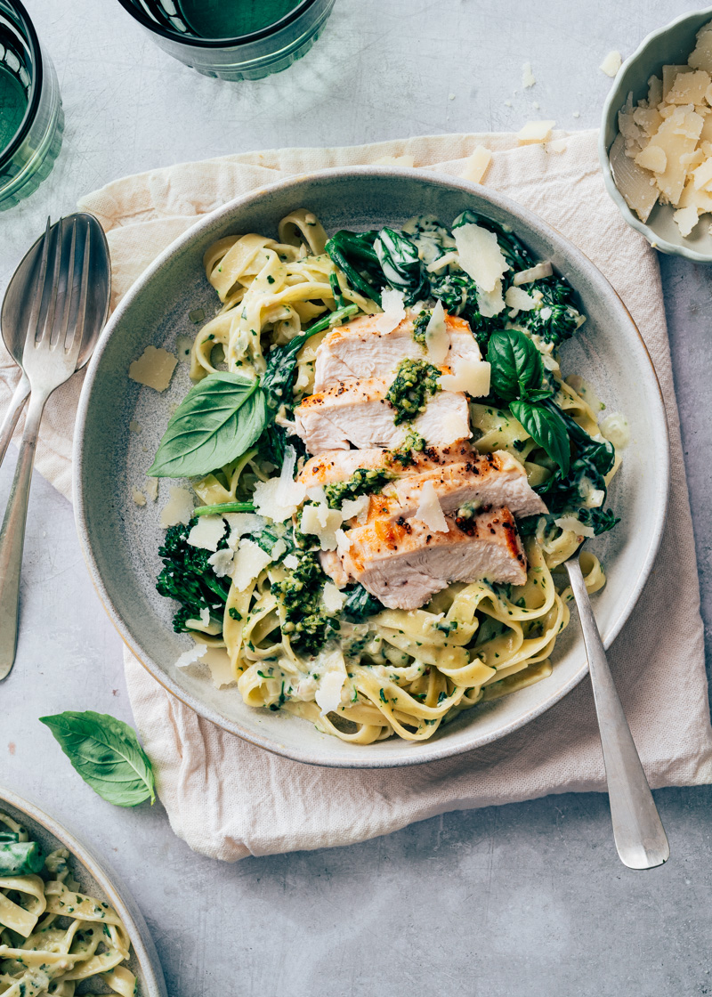 pasta pesto roomsaus