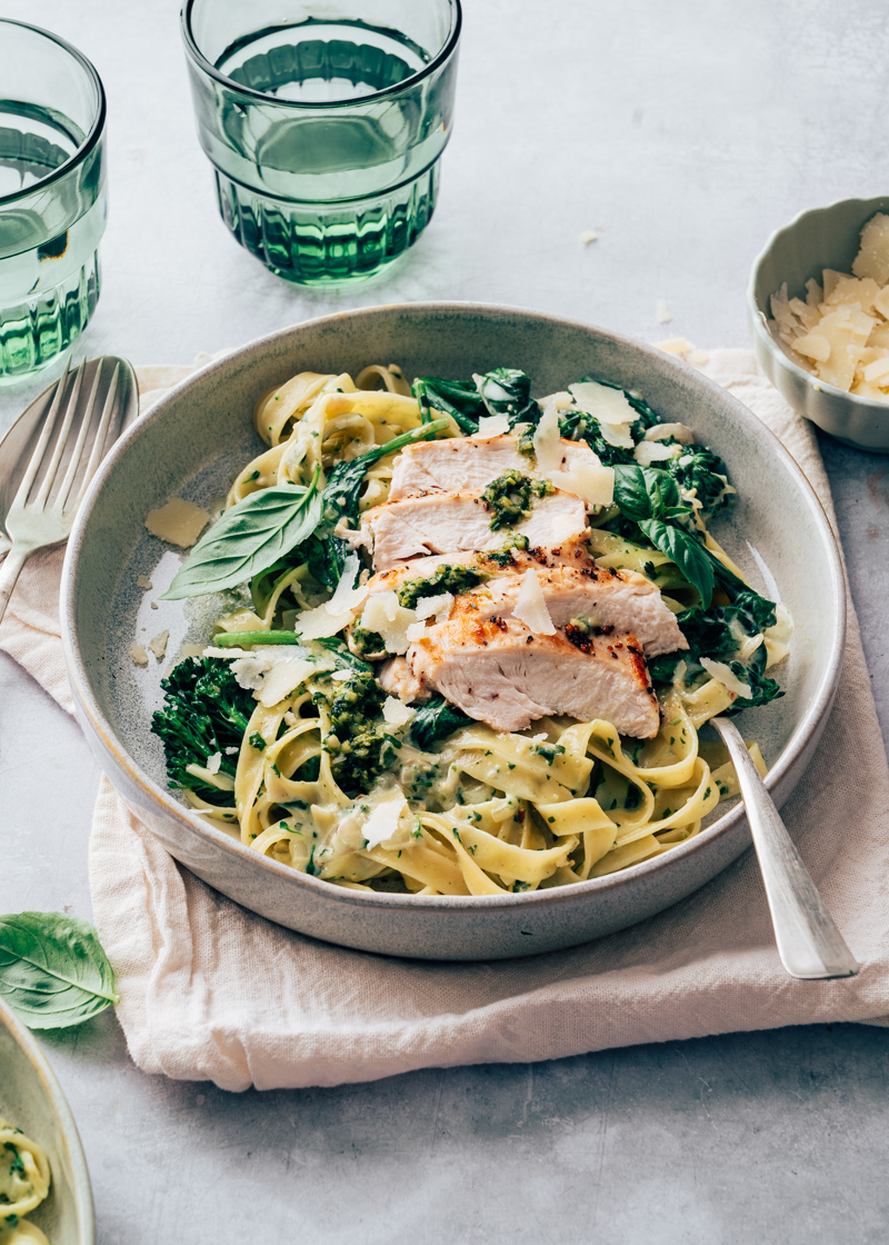 pasta pesto roomsaus