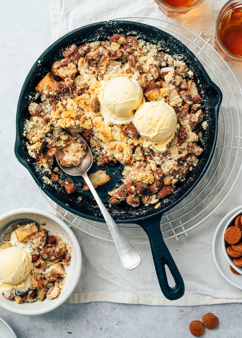 Appel peren crumble met kruidnoten