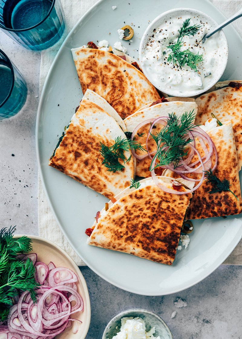 Griekse quesadilla's