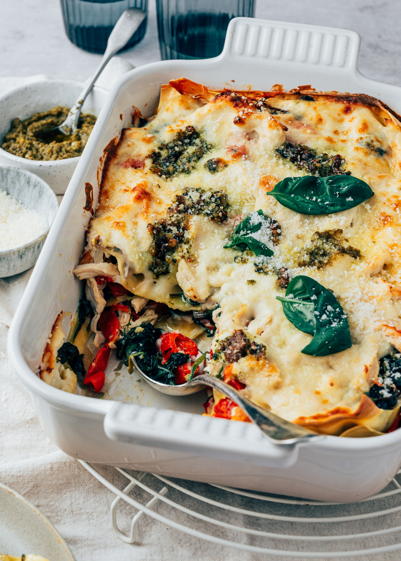 Kip pesto lasagne