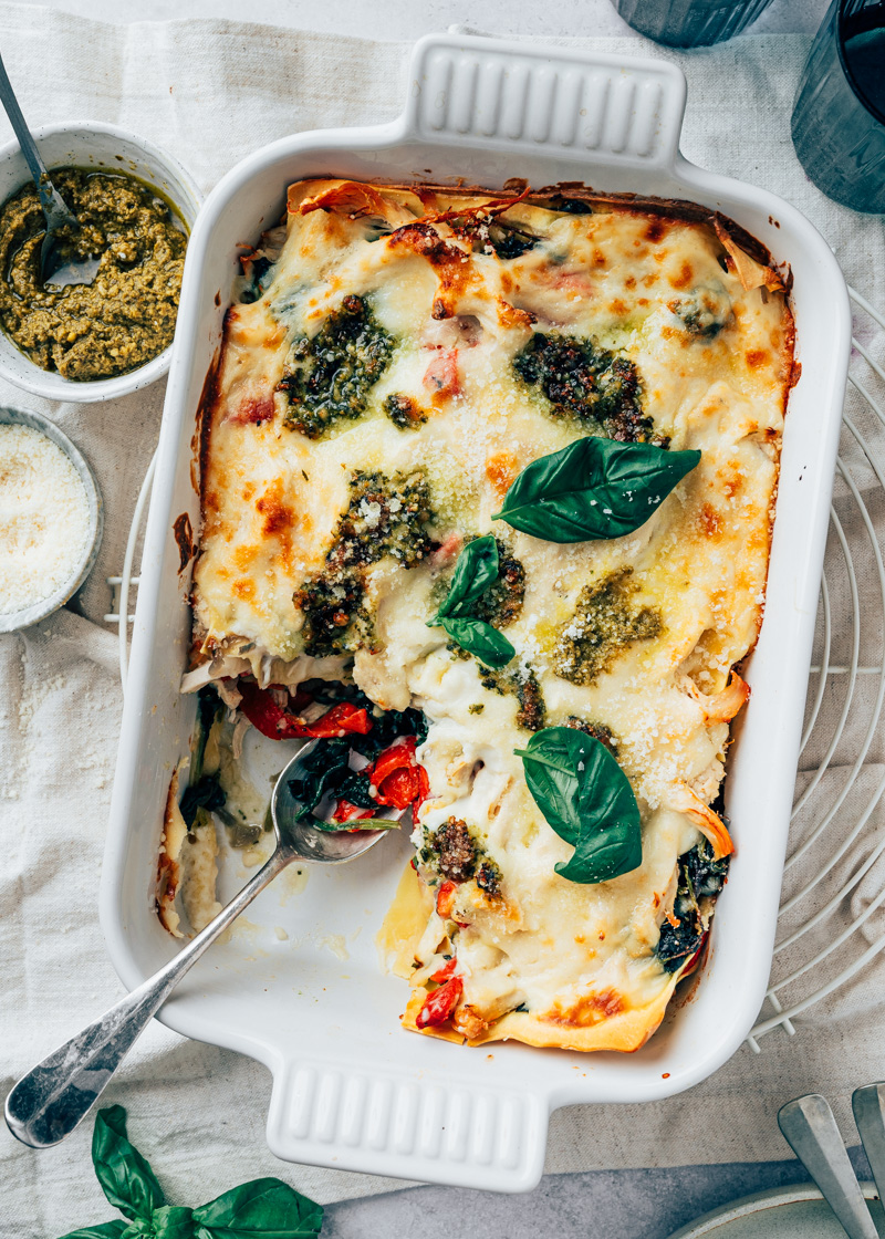 Kip pesto lasagne