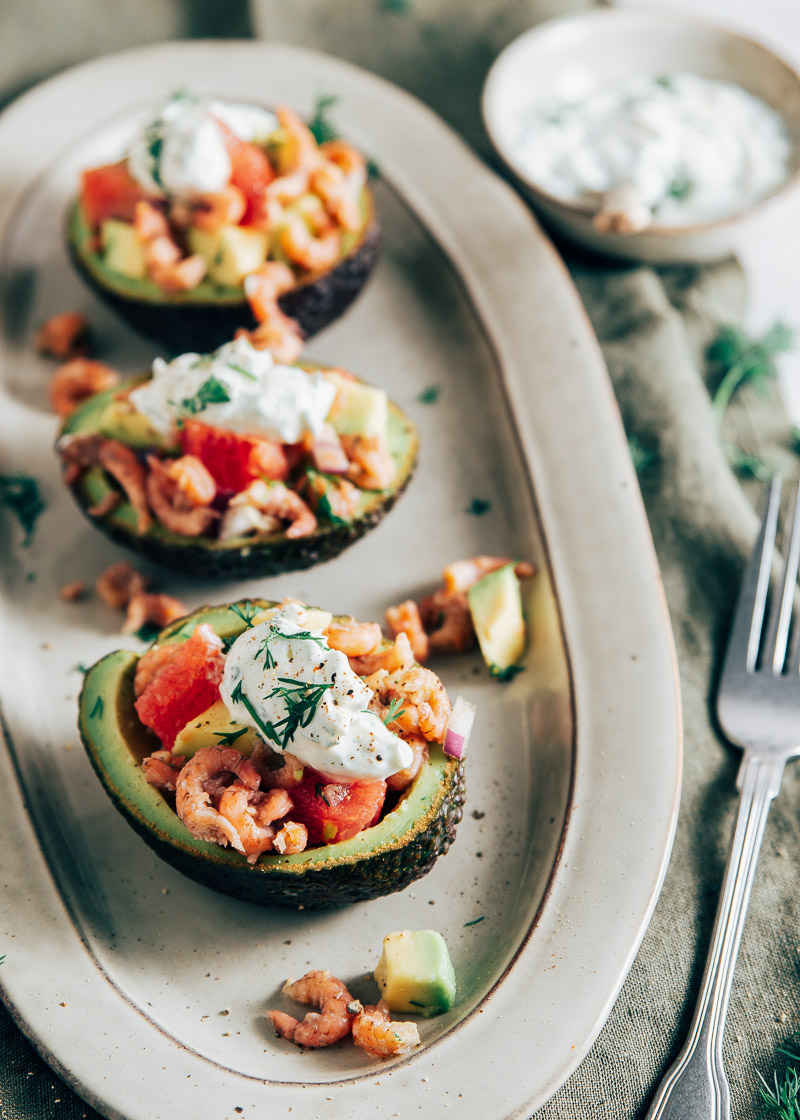 garnalen cocktail met avocado