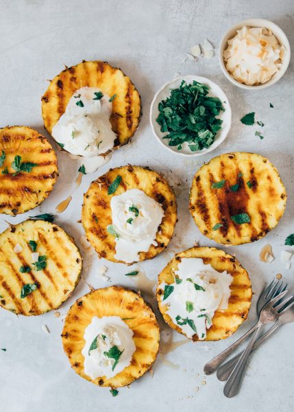 Ananas bbq - toetjes met ijs