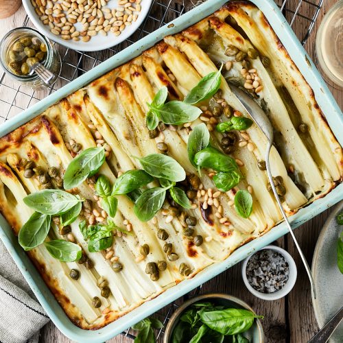 witte asperge lasagne