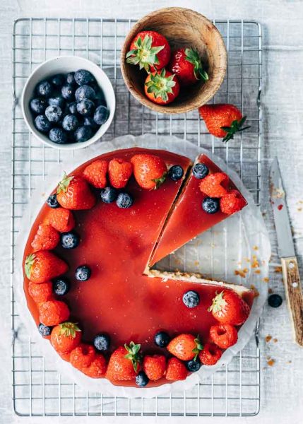 Aardbeien cheesecake