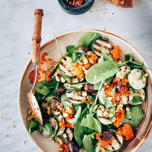 gegrilde courgette salade