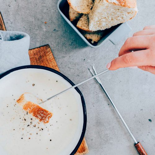 Fondue met geitenkaas