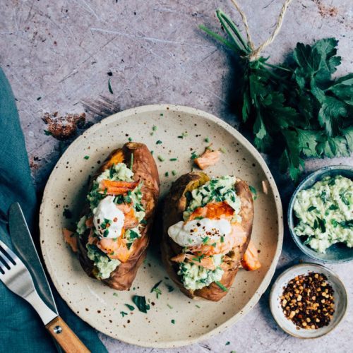 Gepofte zoete aardappel uit de airfryer