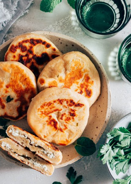 Gevulde pitabroodjes met feta