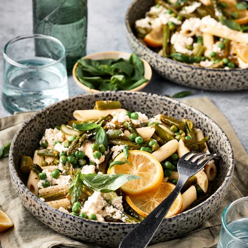 Pasta met groene asperges