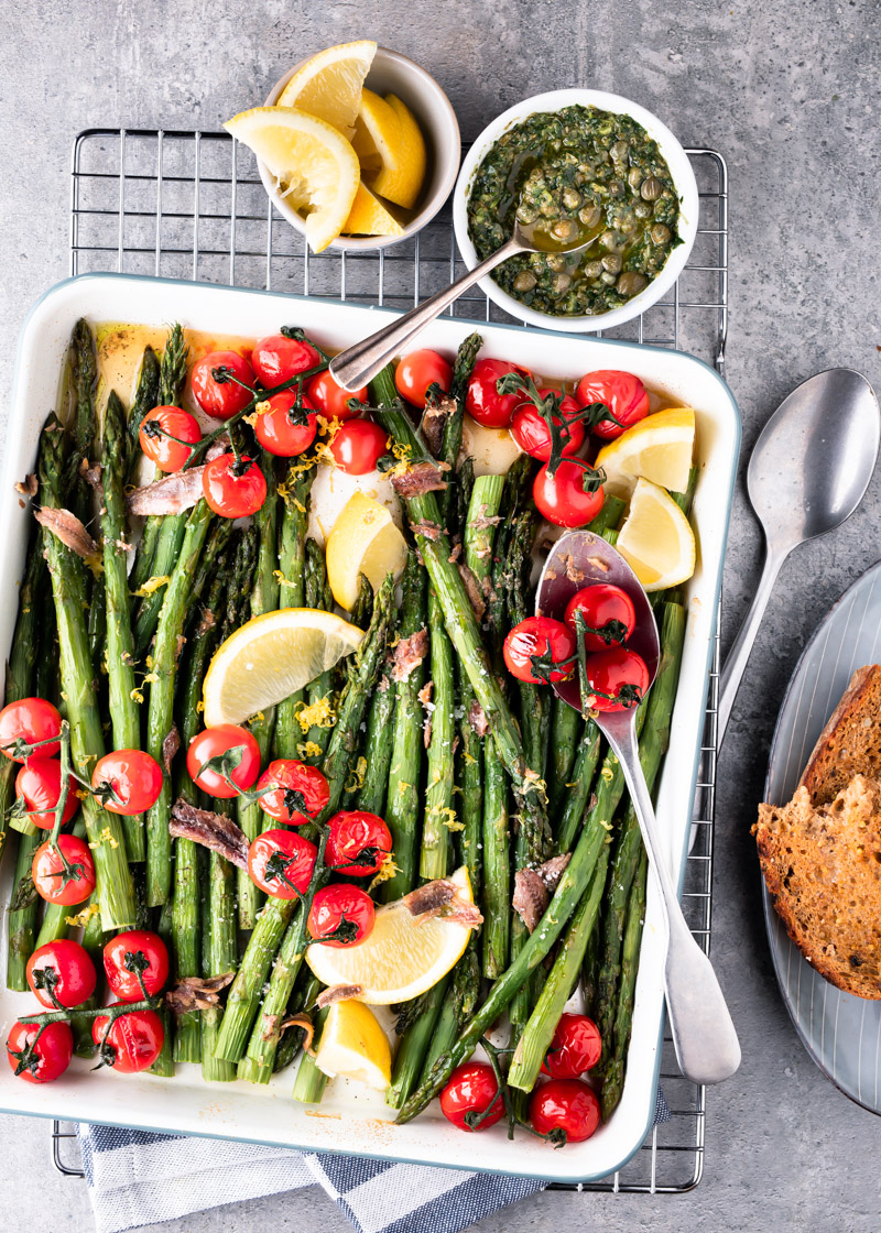Groene asperges uit de oven